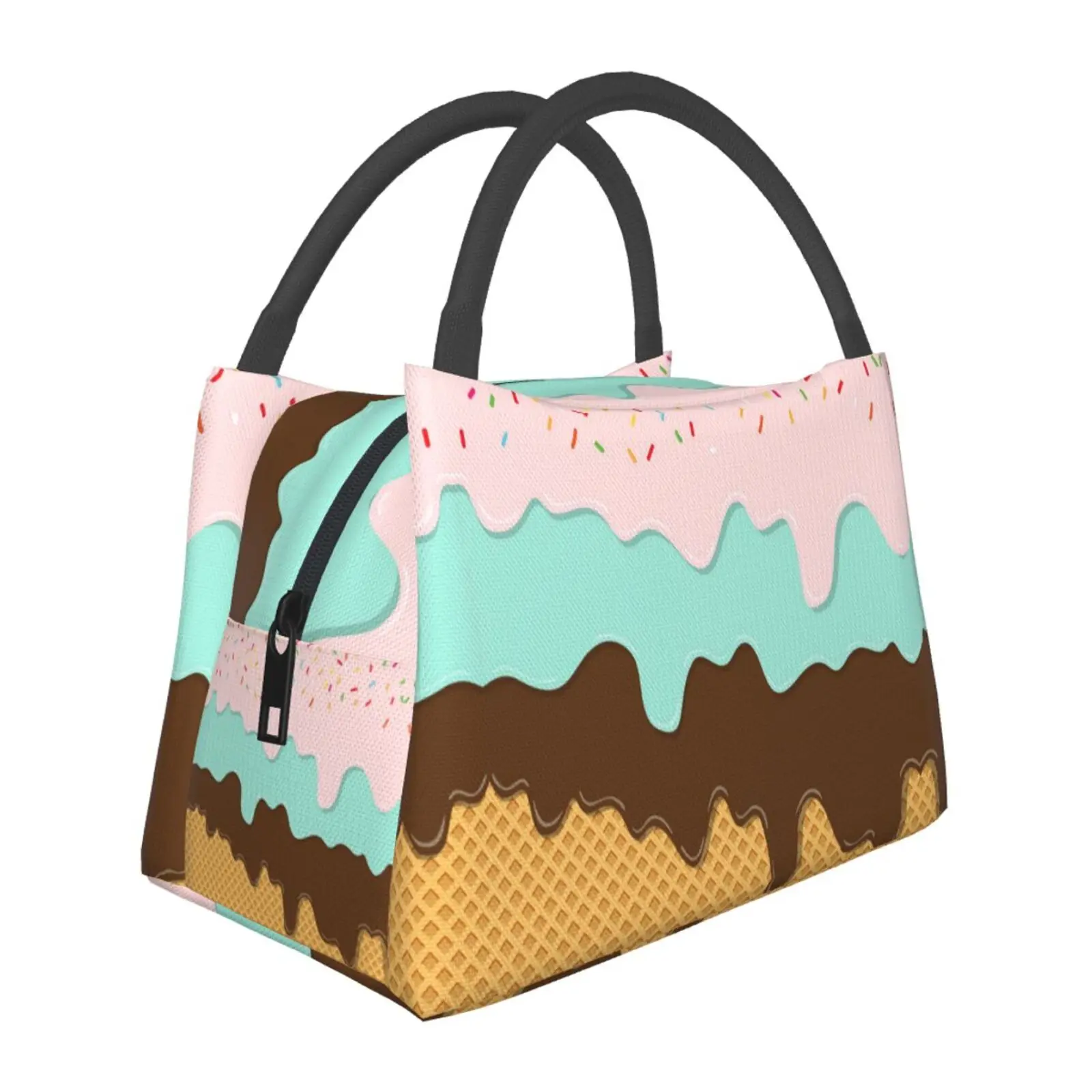 Sweet Ice Cream Lunch Bag Bento Insulated Bag Cooler Bags for Kids Girls Women Tote Bag for Outdoor Shcool Work Picnic