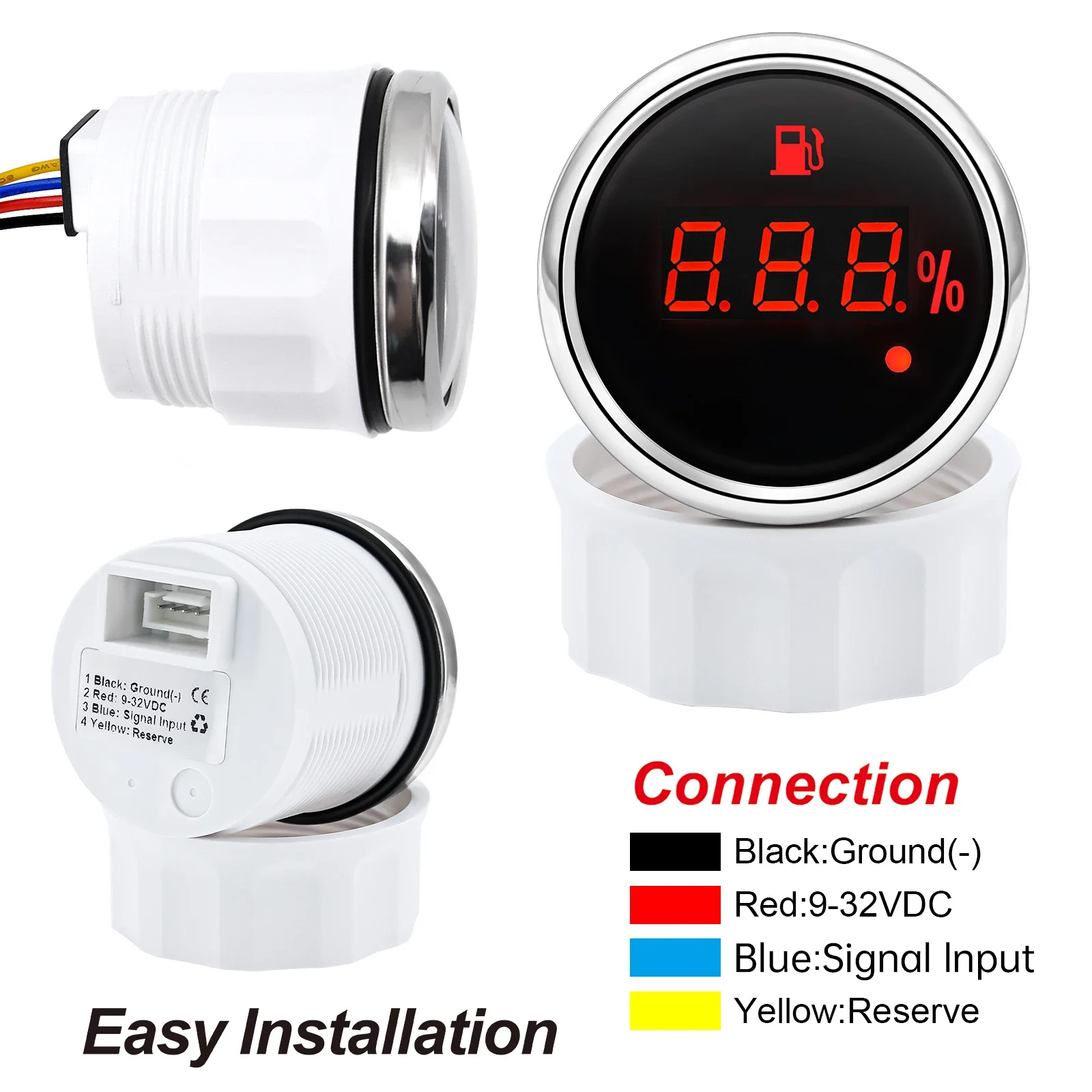 Цифровой измеритель уровня топлива 52 мм с датчиком 100-550