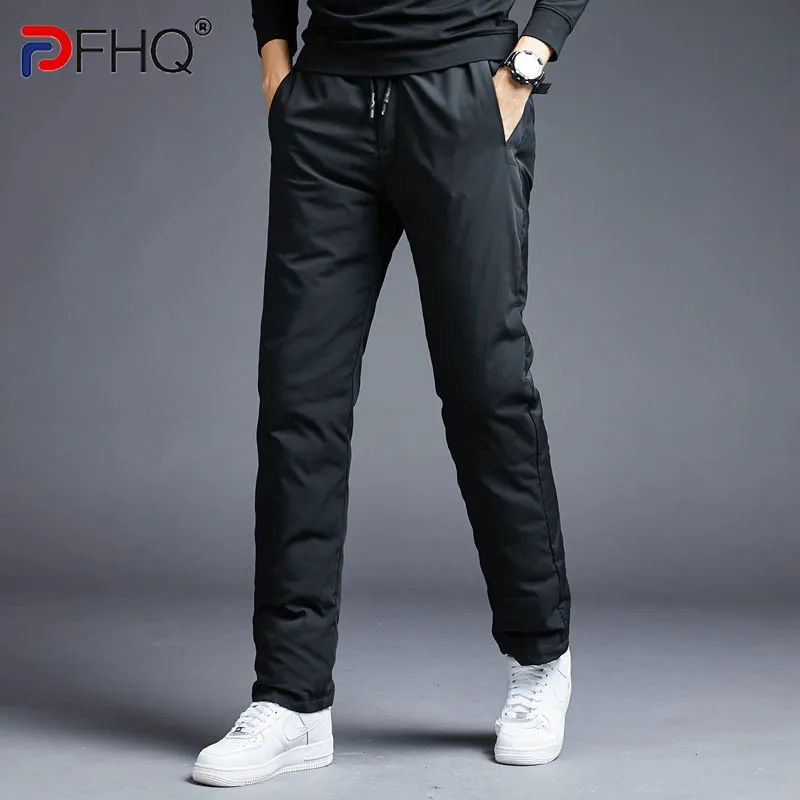 

Мужские зимние штаны на 2023 белом утином пуху PFHQ, повседневные модные высококачественные утепленные лыжные водонепроницаемые брюки с подкл...