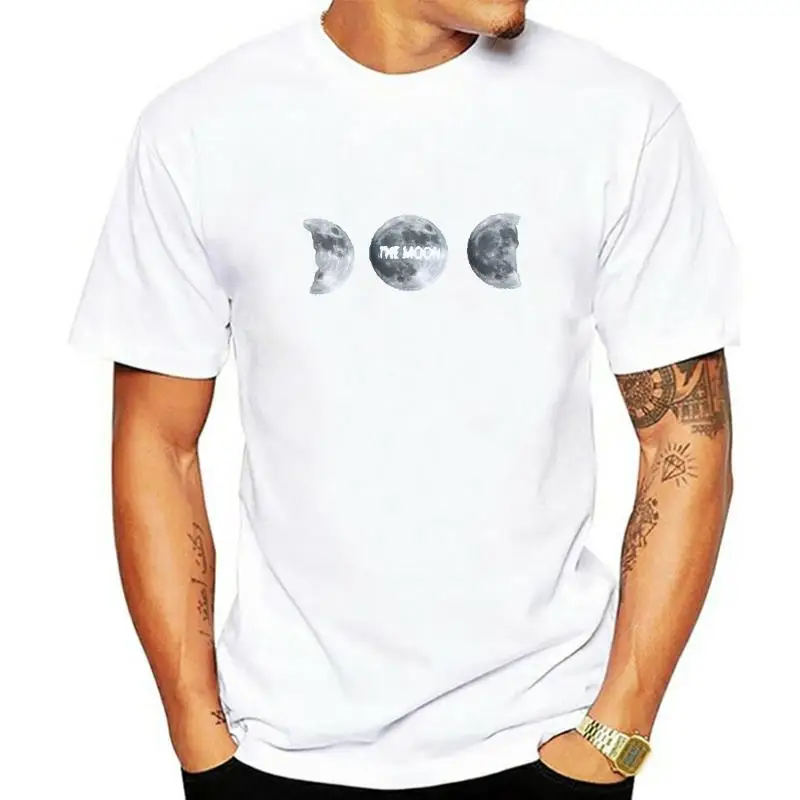 

Женская футболка с принтом в виде полумесяца, Повседневная Свободная футболка из 100% хлопка с коротким рукавом, лето