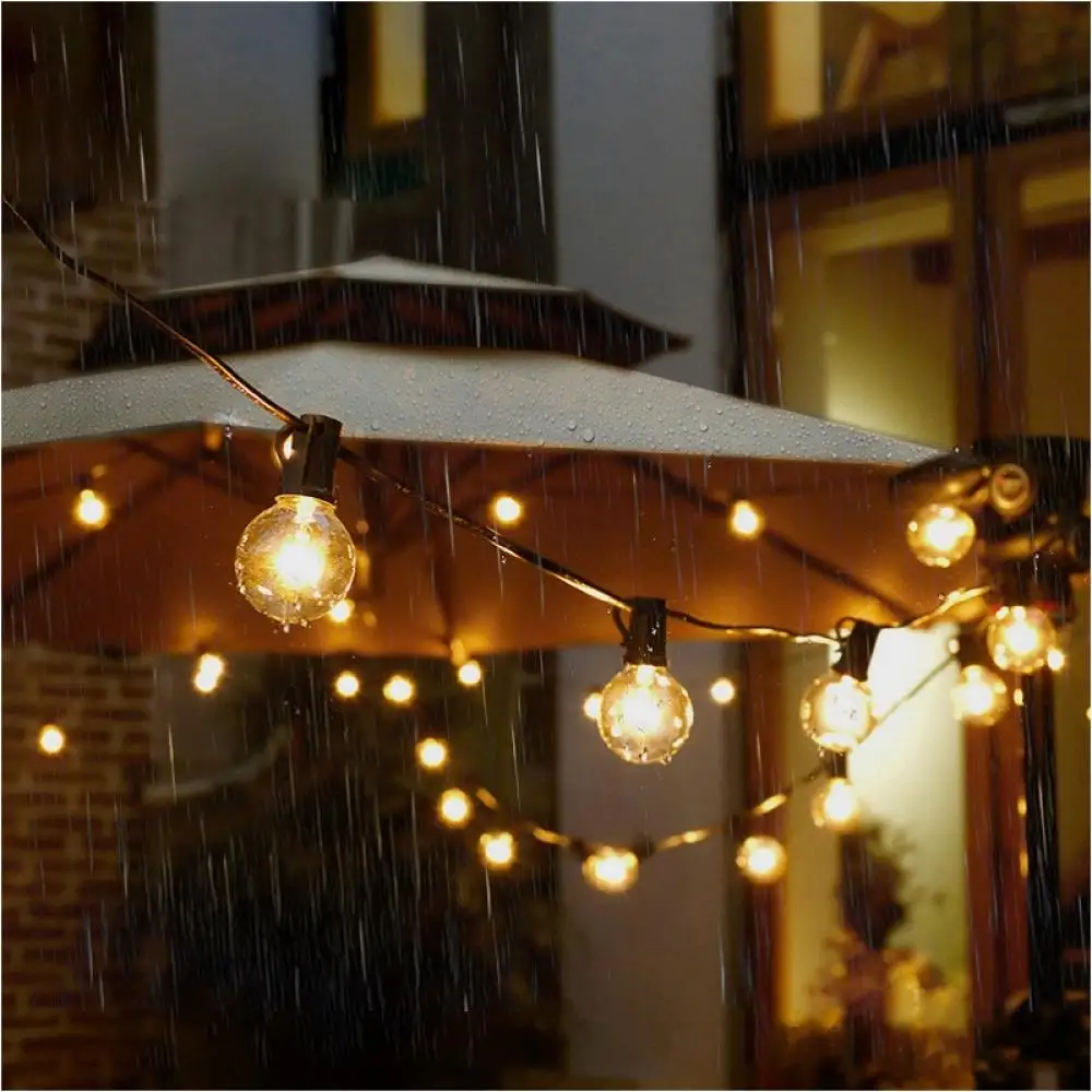 

25FT LED G40 Ball String Light Waterproof Outdoor Garden Garland Fairy String Lamp Terrace Garden Bar Christmas Party Decoration