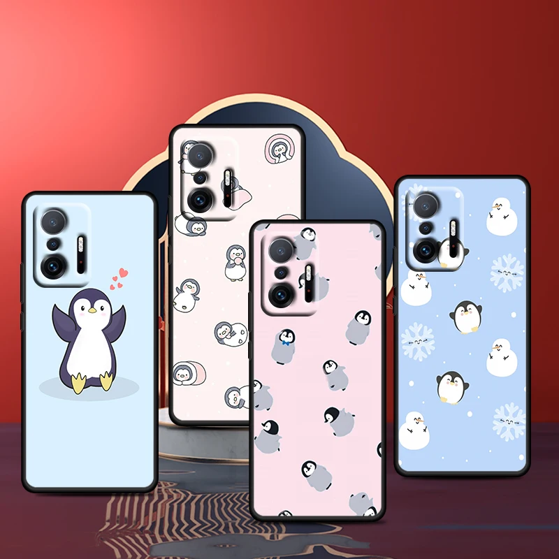 

Cute Penguin Cartoon Funny For Xiaomi Mi 11T 11i 10T 10i 9T 8 A3 K30S K30T Pro Lite Ultra 5G Silicone Black Phone Case Cover