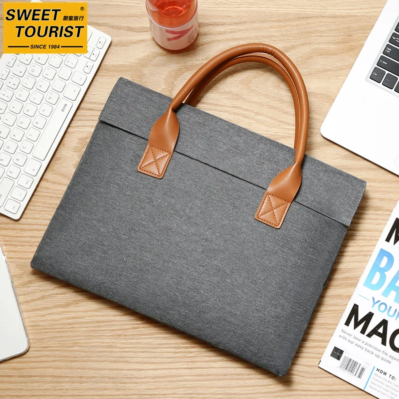 15-inch Fashionable And Simple Laptop Bag, Ins Style Unisex Briefcase, Lightweight Business Handbag For Office Use