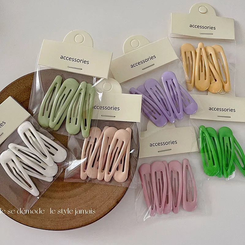 

5Pcs Women Simple Solid Geometric Hairpins Girls Sweet Colorful Side Hair Clips Barrettes Fashion Hair Accessories Gift Headwear