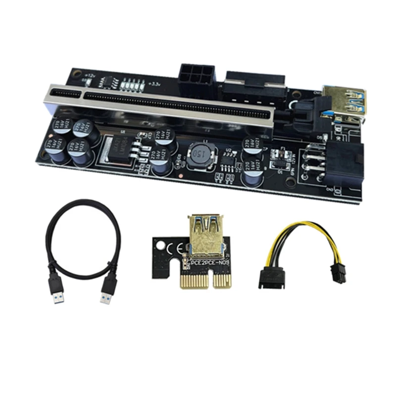 

USB, 1 шт., Райзер-карта PCI-E, 1X до 16X