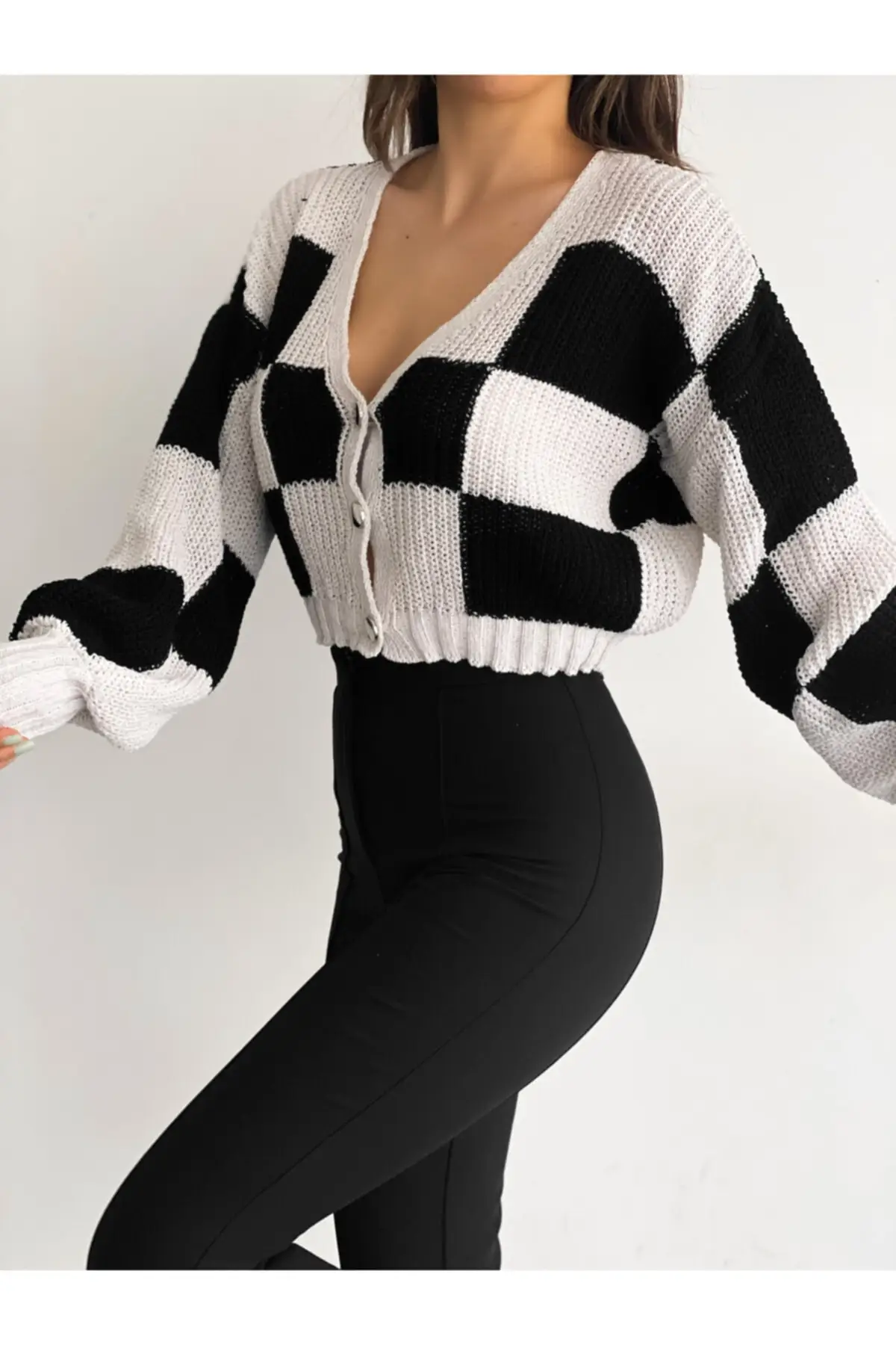 Женский кардиган с запонками в виде воздушных шаров Высококачественная женская