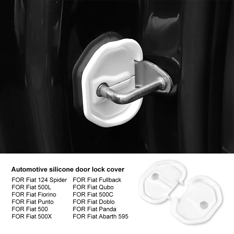 

Для Fiat 500 L X 500C Abarth 595 Panda Fiorino Punto Bravo Qubo Демпфирующая подушка двери автомобиля Силиконовая пряжка дверного замка аксессуары