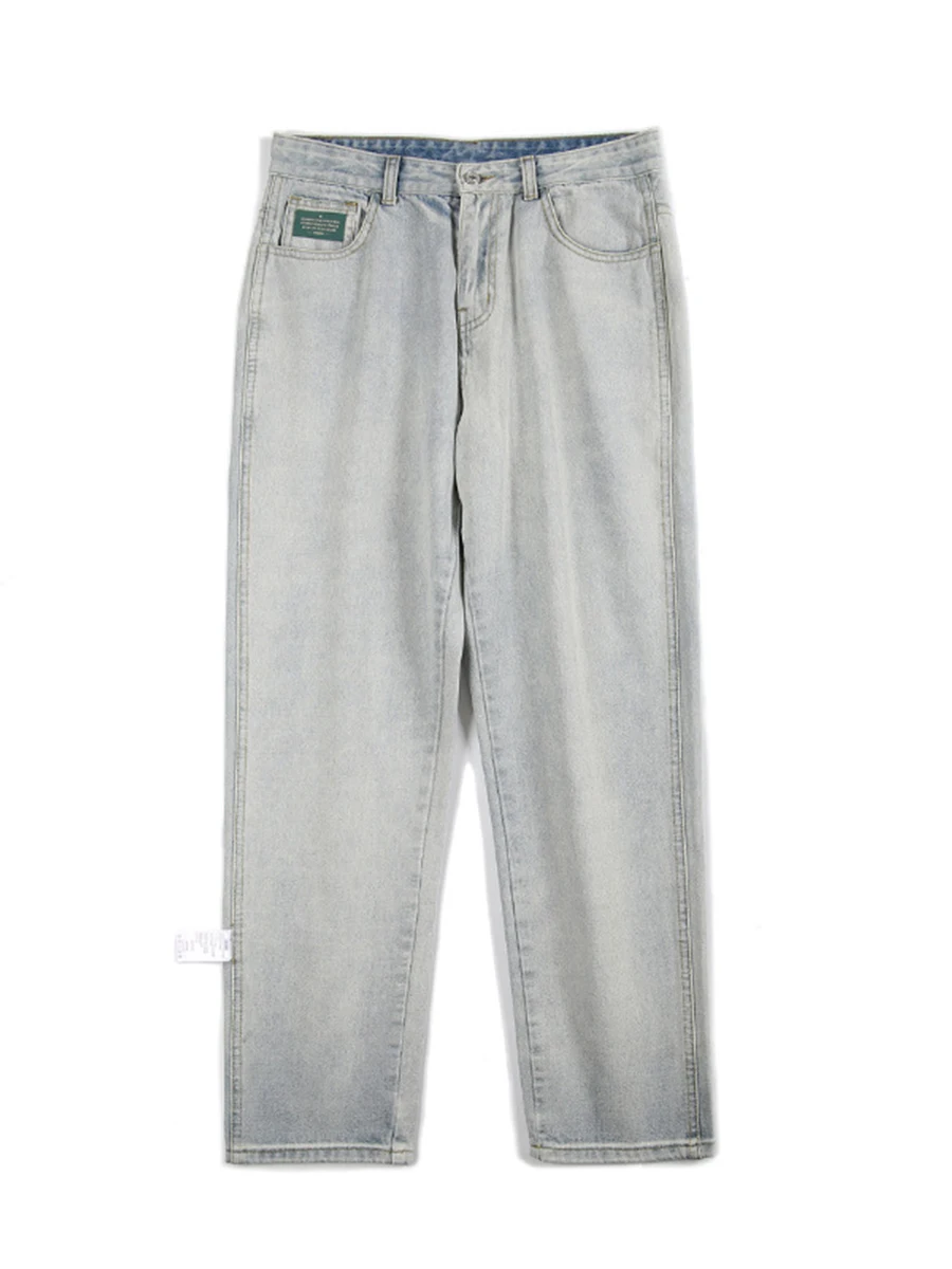 Four Seasons Men High Street Y2k Jeans Trend Street Loose Straight Trousers Fashion Streetwear Ins Hot Selling Denim Baggy Jeans