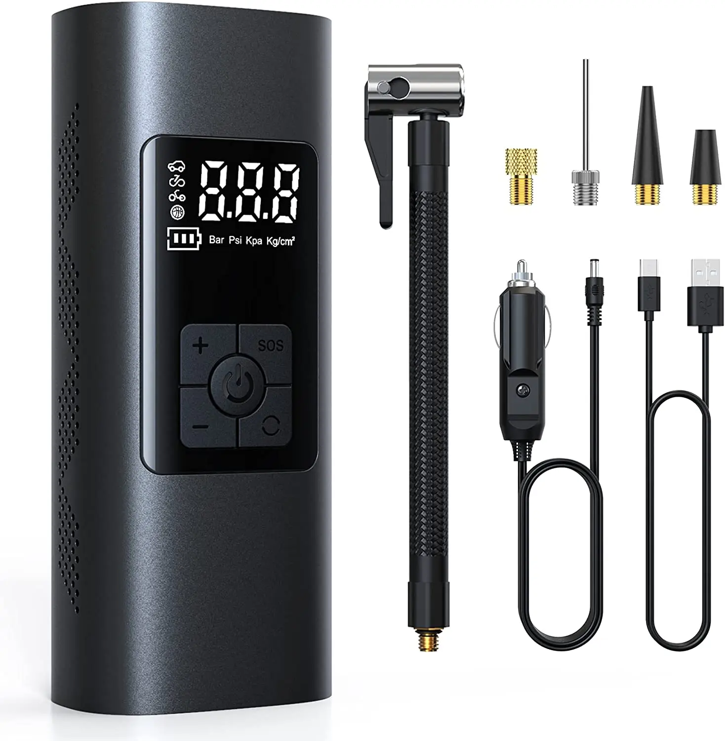 

Насос для шин Портативный электрический, 12 В, 6000 мА · ч