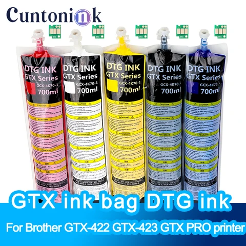 Для сумки для чернил Brother GTX, чернила DTG с одноразовым чипом для Brother GTX-422 GTX-423, для принтера серии Brother GTXPRO