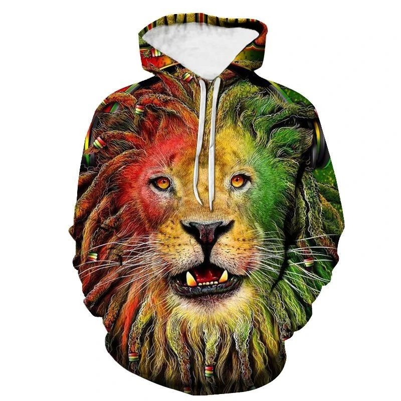 Fashion Spring And Autumn Hoodie King Of The Forest Fierce Tiger 3D Full Print Men's Personality Pullover Casual Comfortable Top