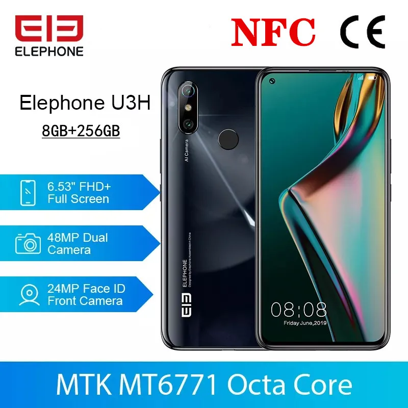 Global version ELEPHONE U3H 8GB+256GB Helio P70 Octa Core Smartphone 6.53
