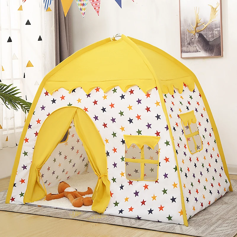 

130*100*130cm Kids Indoor Outdoor Castle Princess Tent Bed Little Castle Princess Oversized House Folding Game Birthday Gifts