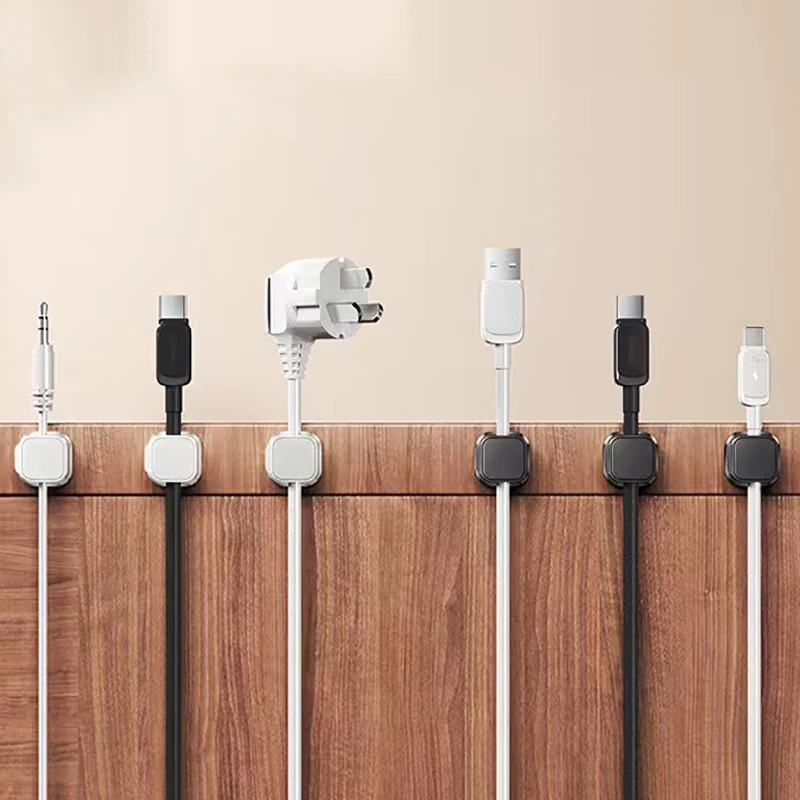 Черные магнитные зажимы для управления кабелями 6 шт. многоцветный органайзер