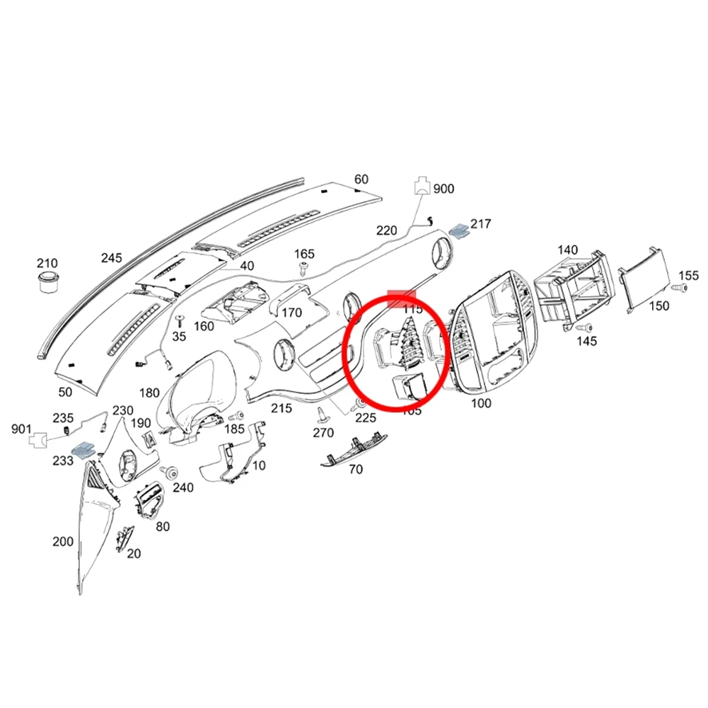 Передняя приборная панель центральная вентиляционная решетка вентиляционные