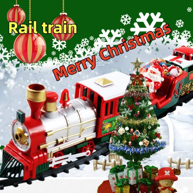 

Train Track Sets Christmas Retro Electric Rail Car Locomotive Toy Children Electric Early Education Music Small Train Toy