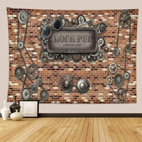 brick plank wall 3d background tapestry wall hanging industrial style wall cloth tapestries chic gear home dorm wall decoration