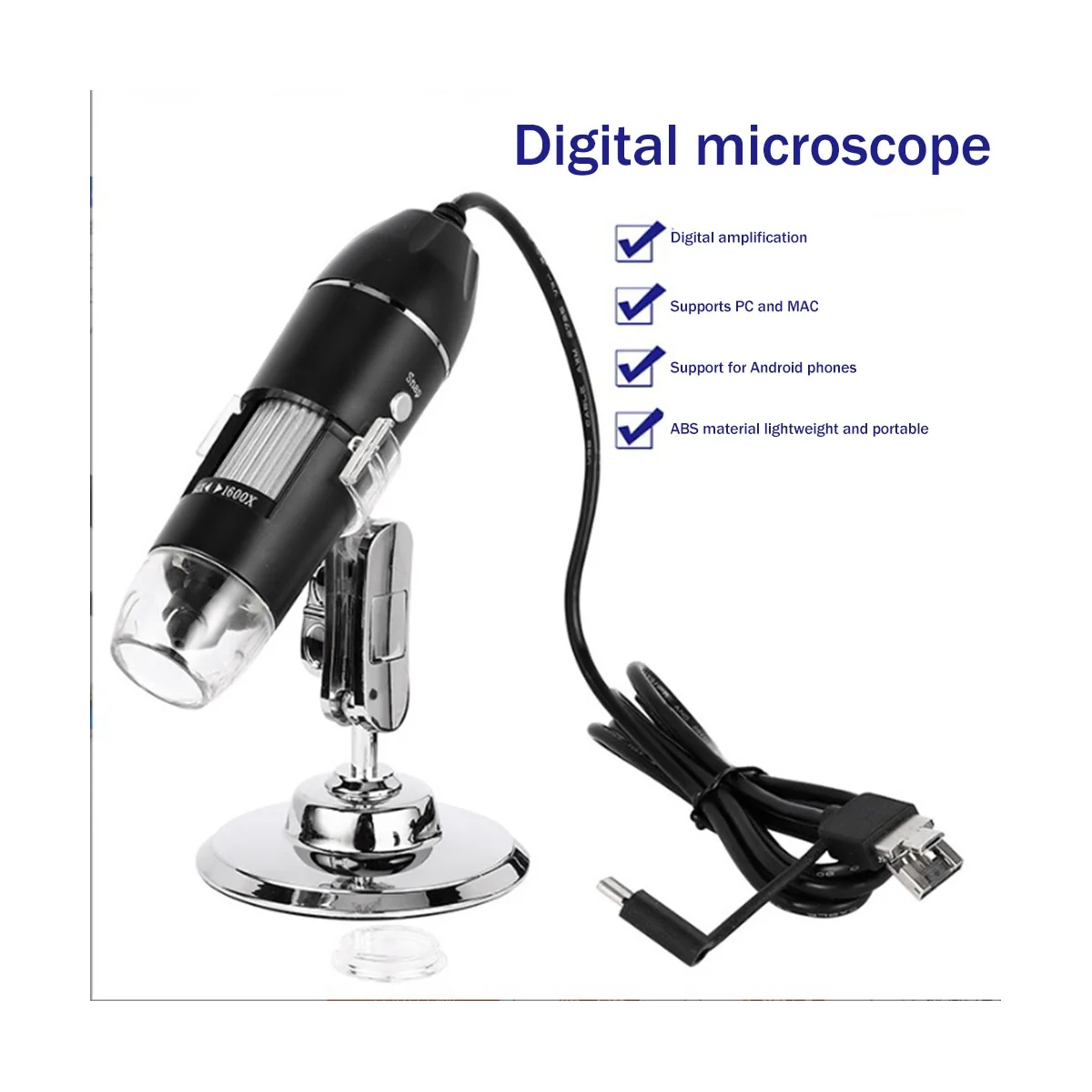 Цифровой микроскоп камера 1600 крат 3 в 1 USB портативный Elec для пайки увеличительное