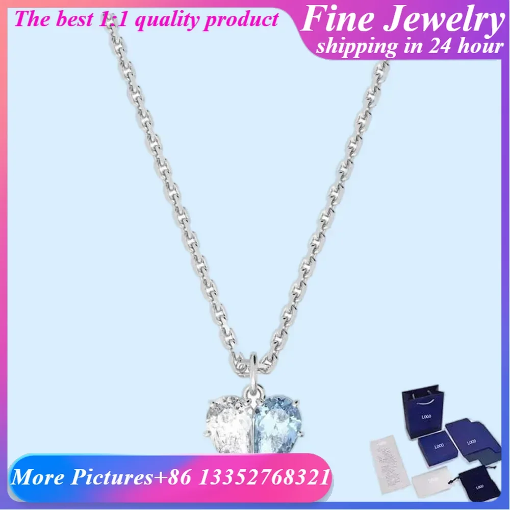 Очаровательное ожерелье с подвеской из синего драгоценного камня Kulon 520 в форме