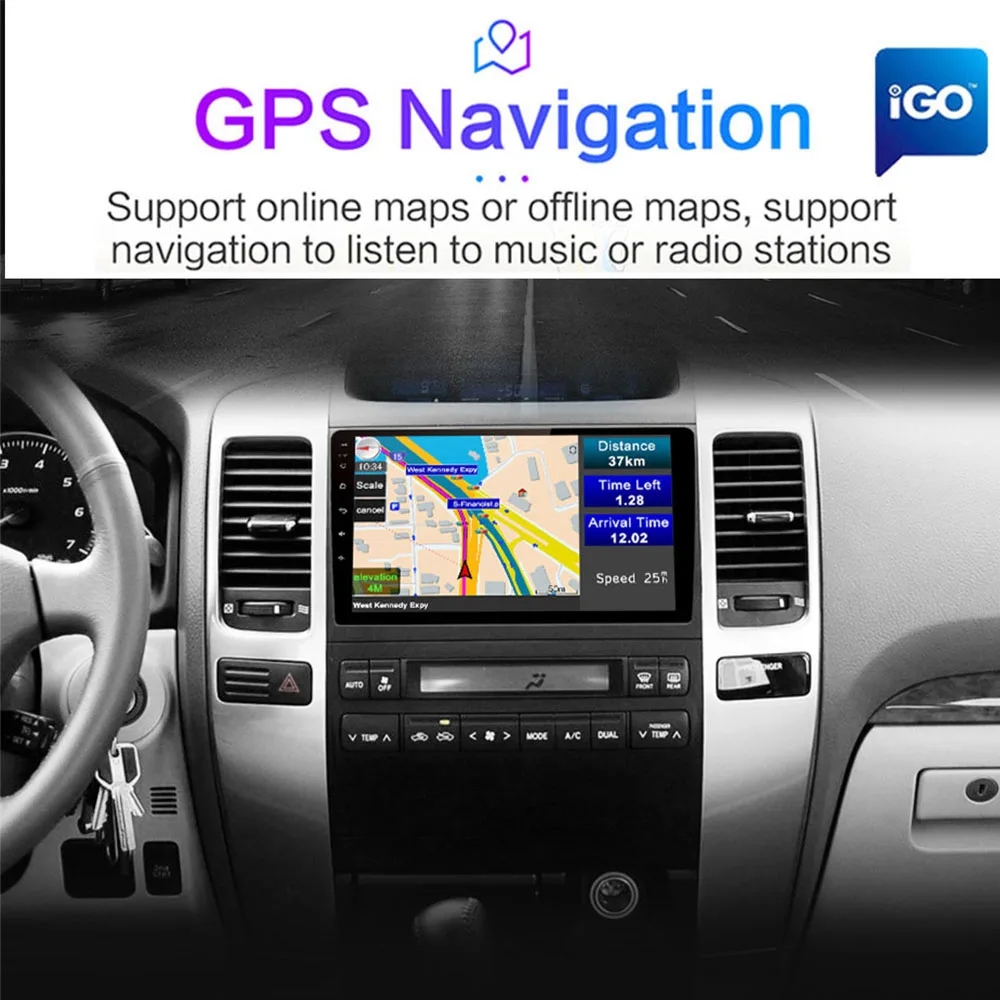 Автомагнитола DSP 4G для Toyota Land Cruiser Prado 120 LC120 с GPS мультимедийный видеоплеер
