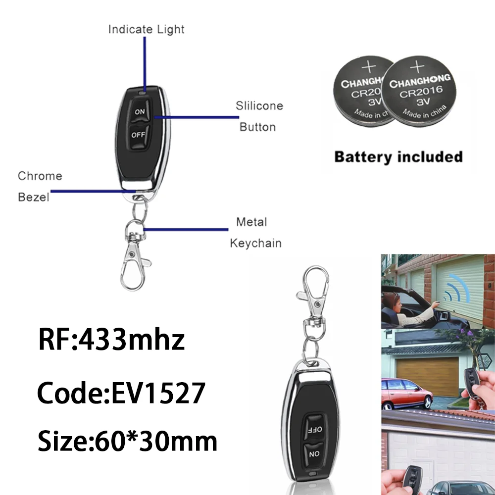 Wireless Remote Control RF 433mhz Relay Receiver DC 3.6V 6V 12V 24V 30V 1CH Module WithTransmitter For LED Lamp Light DIY images - 6