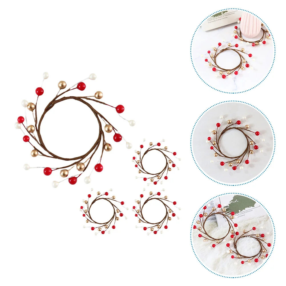 

Wreath Berrychristmas Mini Wreaths Orange Holly Rings Farmhouse Berries Garland Ring Holder Twig Picks Thanksgiving Christmas，