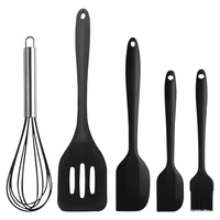 5 pieces silicone spatula set whisk egg beater heat resistant free non stick rubber kitchen scraper for cooking baking mixing