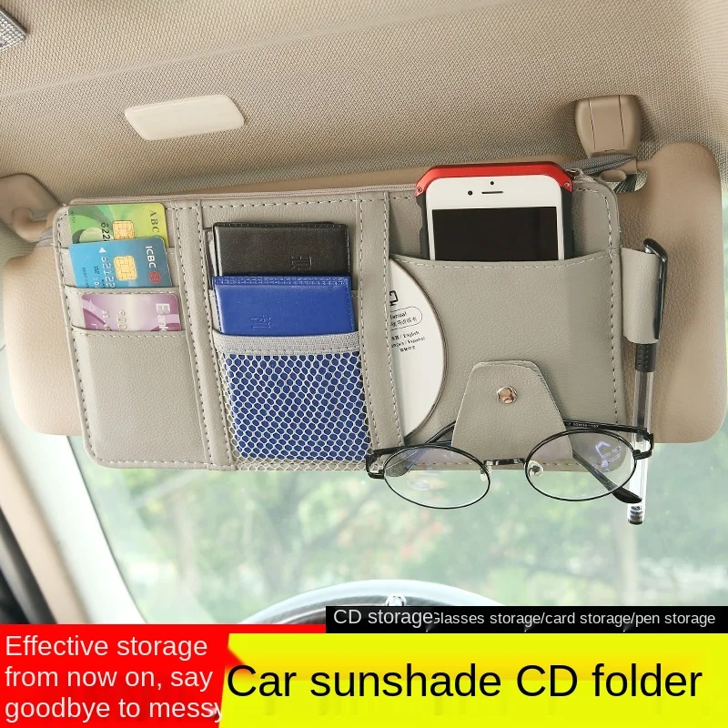 

Car Sun Visor Bill Pen Business Card Holder CD DVD Organizer Storage Box Sunglasses Clip Stowing Tidying Car Accessories