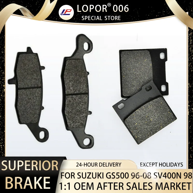 

LOPOR Motorcycle Brake Pads Front&Rear For SUZUKI SV400 1998 GS500 1996-2008 SV 400 GS 500