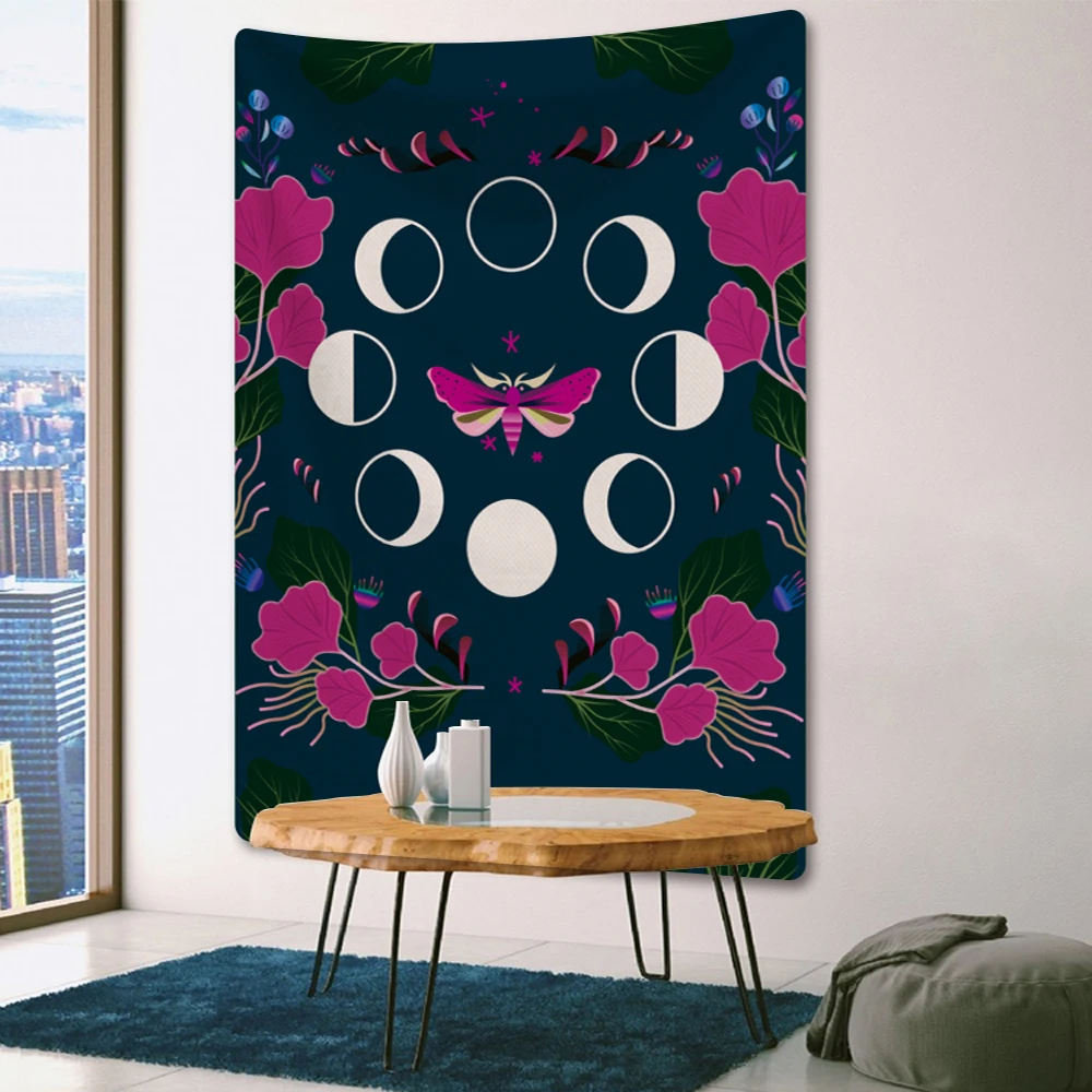 

Butterfly Moon Psychedelic Scene Home Decor Art Tapestry Hippie Boho Tarot Pretty Room Wall Decor Wall Hanging