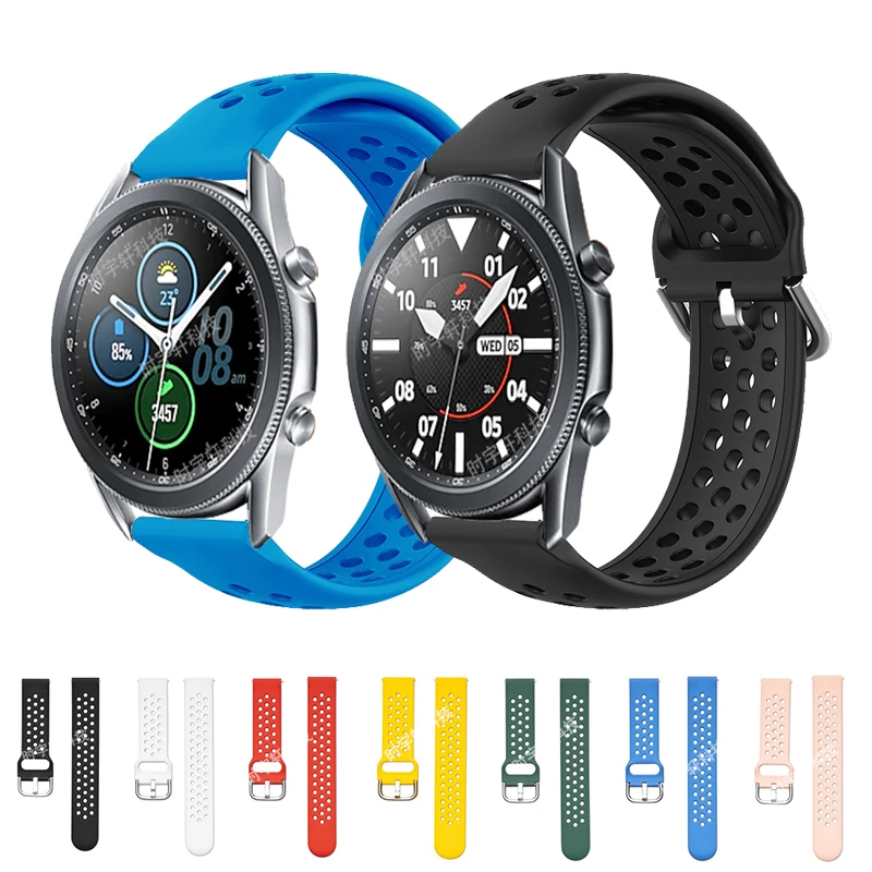

Ремешок силиконовый спортивный для Samsung Galaxy Watch 3, браслет для Samsung Gear S3 S2/Watch 42 мм 46 мм, 22 мм 20 мм