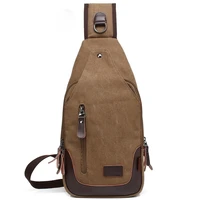 poso 15 inches canvas sling bag crossbody backpack messenger bag shoulder bag waterproof chest pack outdoor for men women