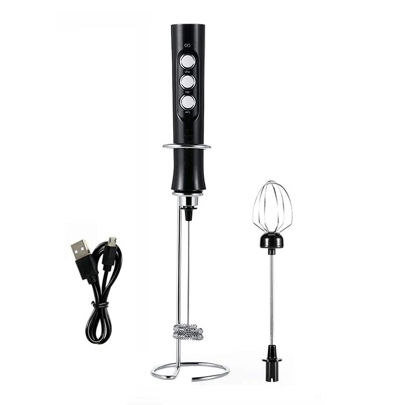 

Milk Frother Handheld Foam Maker With Stainless Whisk For Cappuccino, Latte, Bulletproof Coffee, Protein Powder