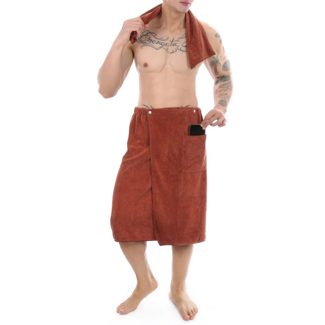 Soft Man Wearable Bath Towel With Pocket Soft Mircofiber Magic Swimming Beach Towel Blanket Toalla De Playa 70*140cm