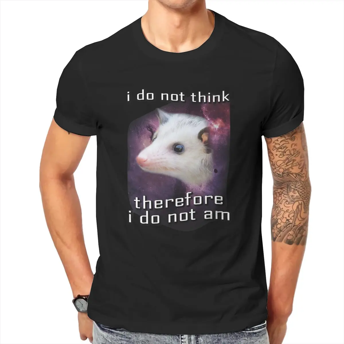 

Awesome I Do Not Think Therefore Opossum T-Shirt Men Cotton T Shirts Kawaii Comfortable Cute Short Sleeve Tees Plus Size Clothes