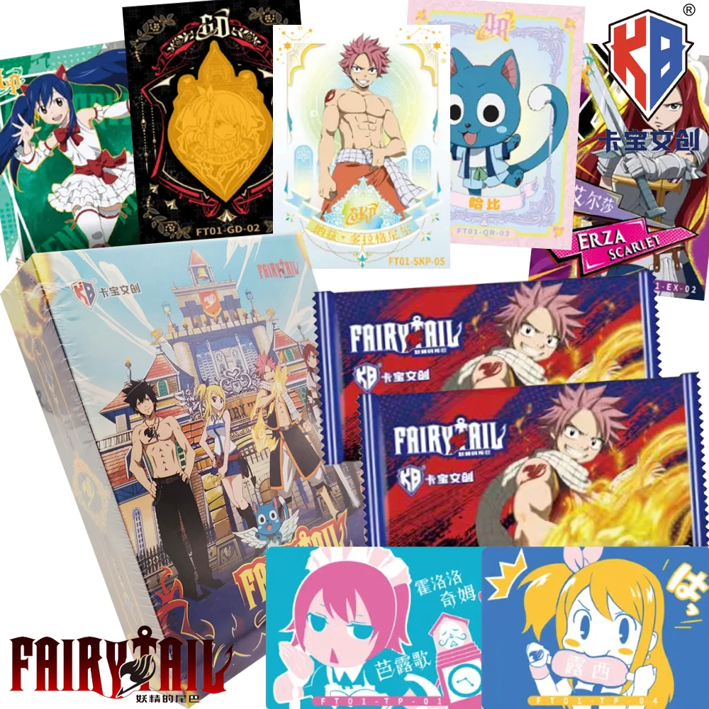 Фото Официальные коллекционные карточки Kabao FAIRY TAIL: Натсу, Грей, Эрза, Люси – Карточки с персонажами из магических приключений, подарки для детей №1