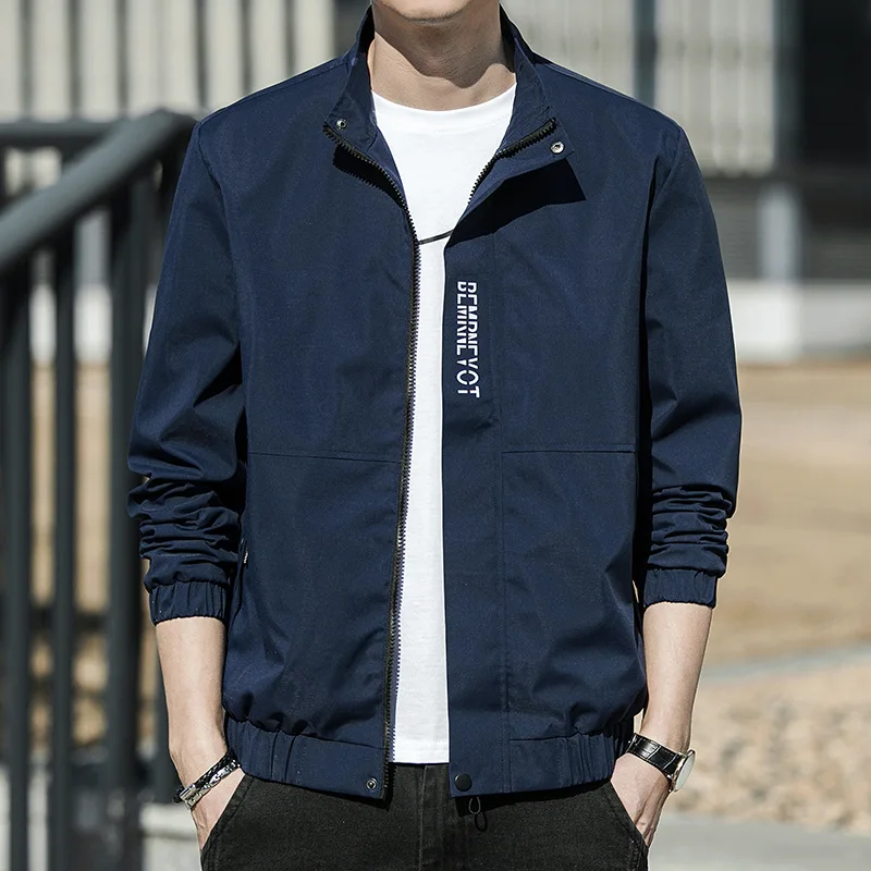 

New Spring Autumn Men's Jackets Slim Military Bomber Jacket Windbreaker Stand-up Collar Techwear Coats Korean Fashion