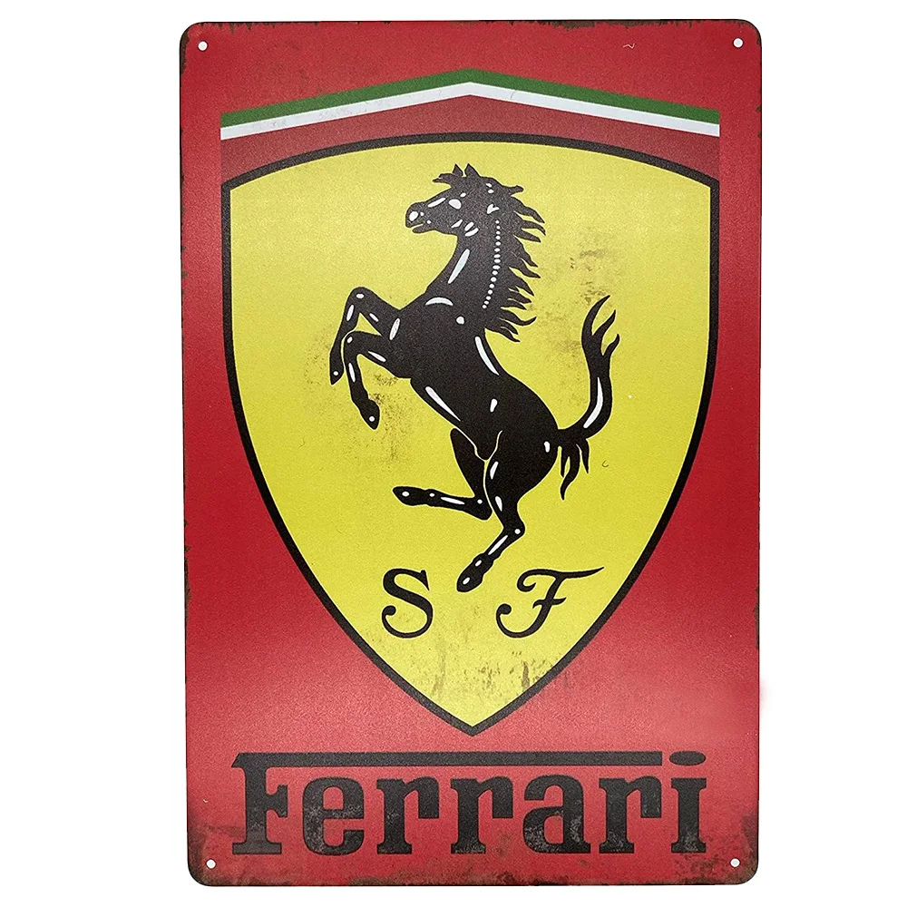 

Luxury Supercar Ferrari Metal Plaque Retro Tin Sign Shabby Chic Decor Vintage Car Club Bar Pub Decoration Poster Metal Plate