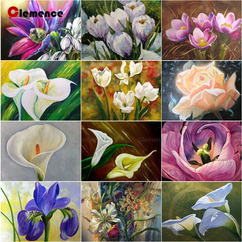

Diamond Painting Early Crocus Still Life Photography Flowers Pictures of Rhinestones Full Round Square Drill Diamond Embroidery