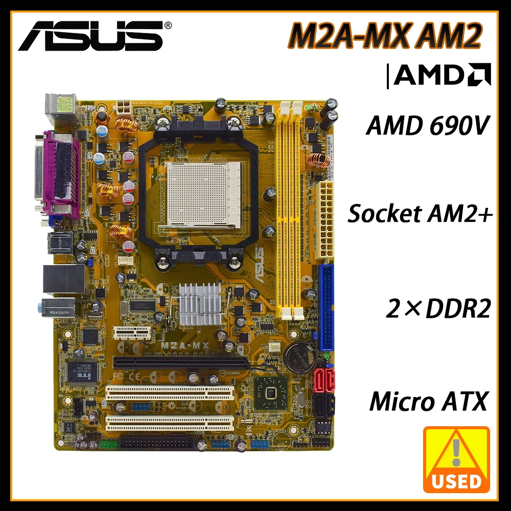 ASUS M2A-MX AM2 Motherboard AMD 690V Dual-Channel DDR2 RAM PCI-E X16USB2.0 Desktop Motherboard