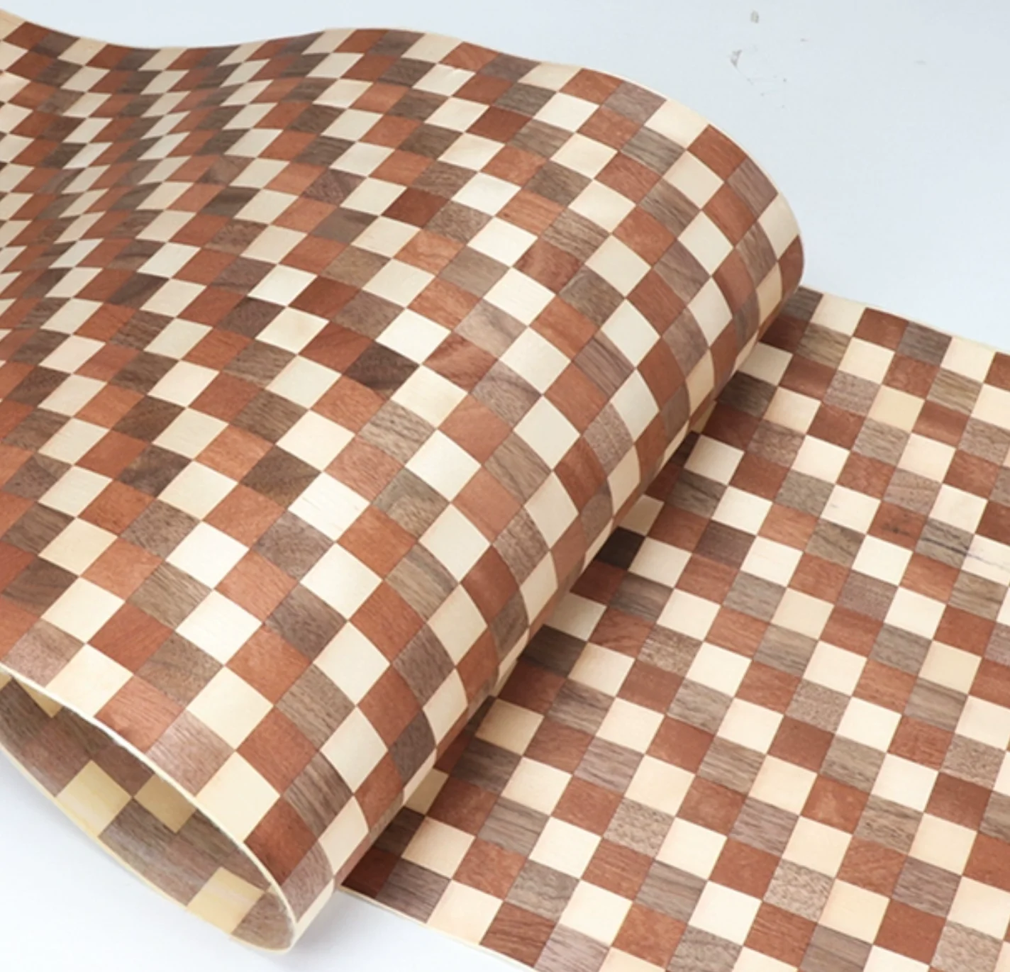 L: 2 5 метров ширина: 430 мм T: 0 25 3-цветный клетчатый деревянный шпон ручной работы