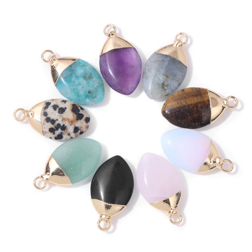 

Natural Drop Shape Stone Pendants Smooth Amethysts Opal Quartzs Crystals Pendant Bead Healing Reiki Pendants for Jewelry Making