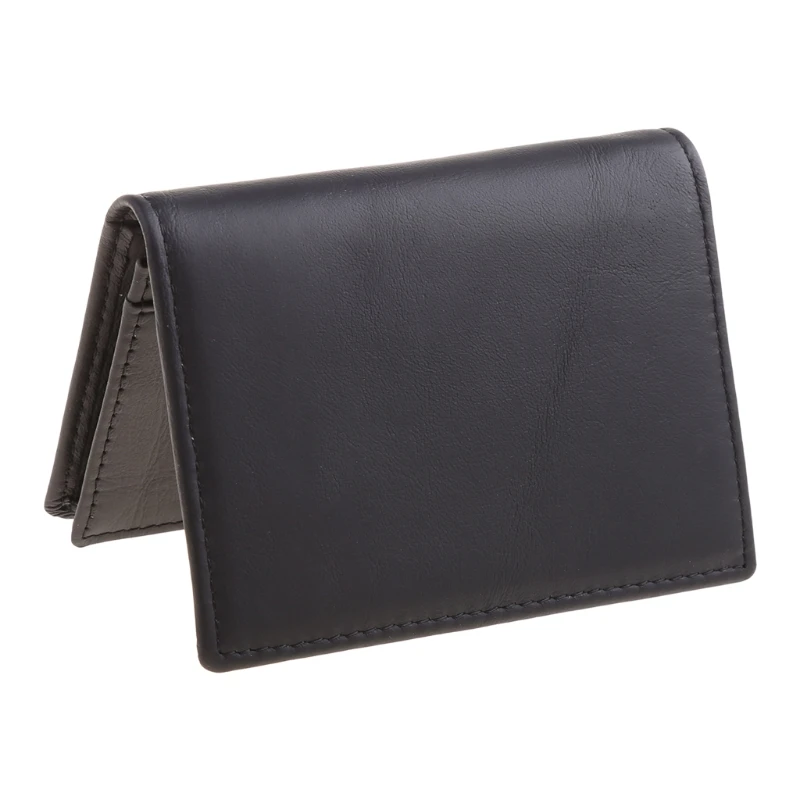

2023 New Men Black Leather Expandable Credit Card Business Cards Holder Wallet for Cas