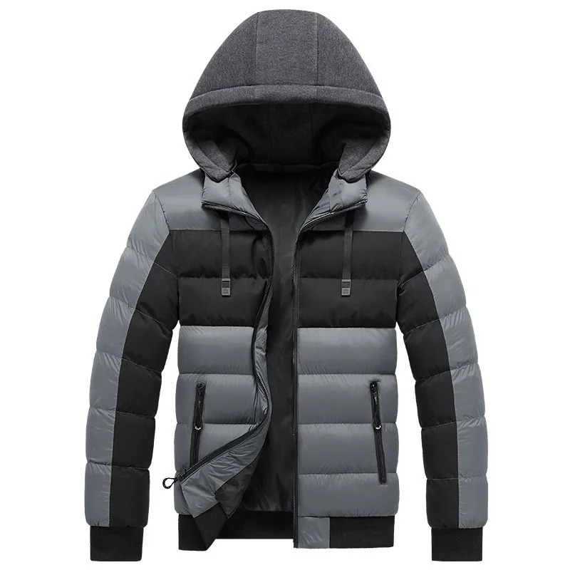 

Men Parka Jackets 2022 Autumn Winter Mens Warm Thick Outwear Coats Male Splice Casual Hooded Windbreak Jacket L-4XL