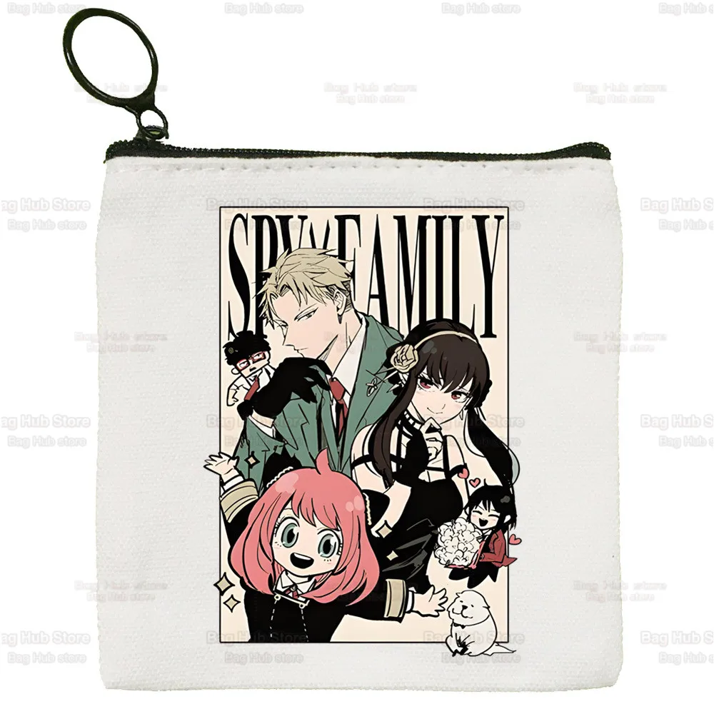 Spy X Family Canvas Coin Purse Spy Family Storage Pouch Bag Anya Smug Yor Forger Loid Forger Coin Bag Bond Forger Key Coin Purse