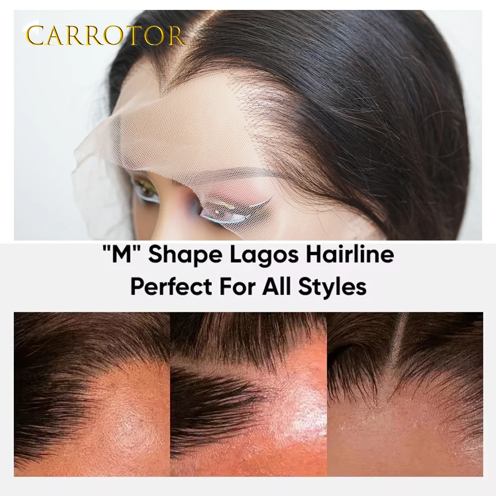 Фото Парик Lagos Hairline 13x4, невидимый кружевной фронтальный парик, плотность 250, свободные глубокие волны, человеческие волосы, бесклеевые парики, предварительно сорванные для женщин №5