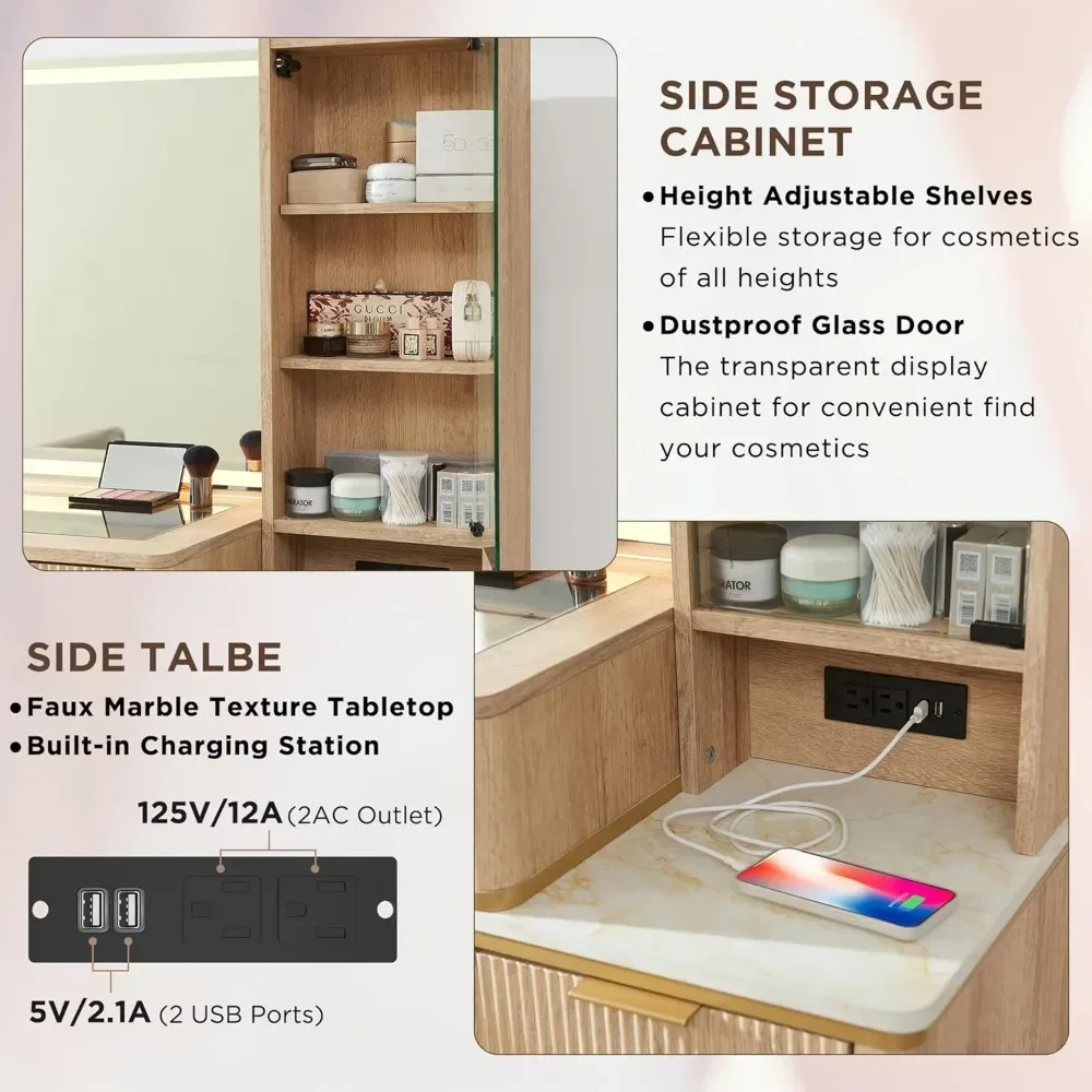 Зеркало с зеркалом высоким разрешением 36 дюймов стол на конусе закаленным