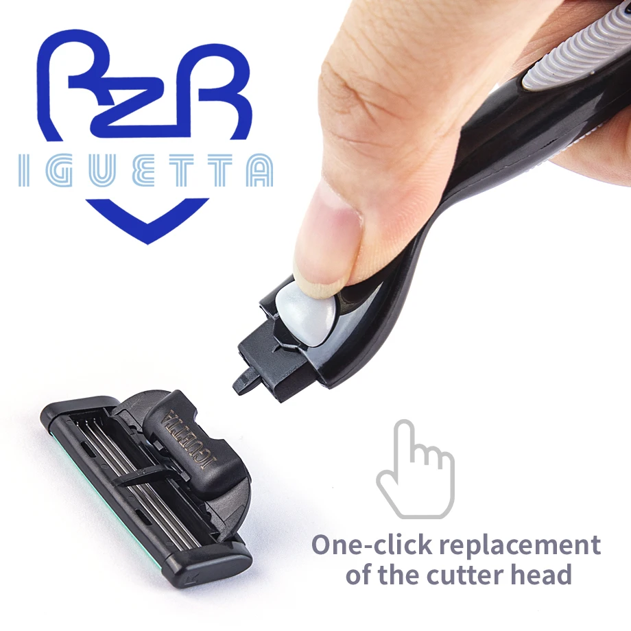 

RZR IGUETA New Arrival Man And Women Set 1 Handle 9 Blade Head Man Razor Fashion Shave Face Safety Shaving Knife 4-Layer Shaver