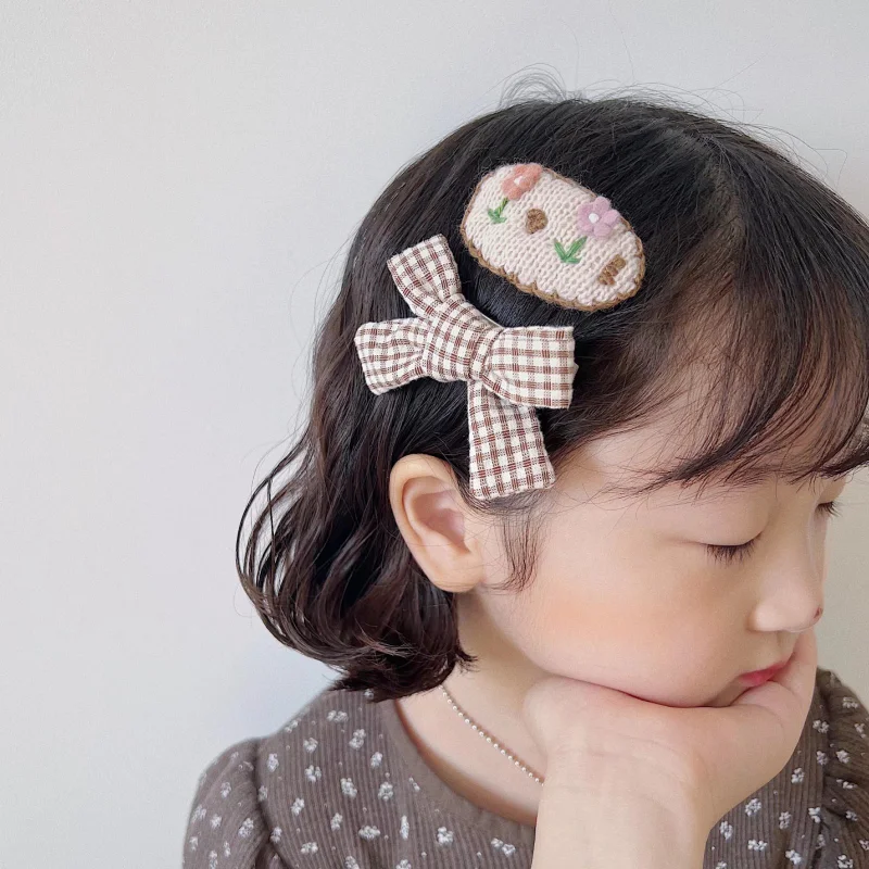 

2Pcs/set Baby Girl Korean Headband Hairpins Kawaii Princess Bow Star Lace Barrette Hair Pins Clips for Children Kids Accessories