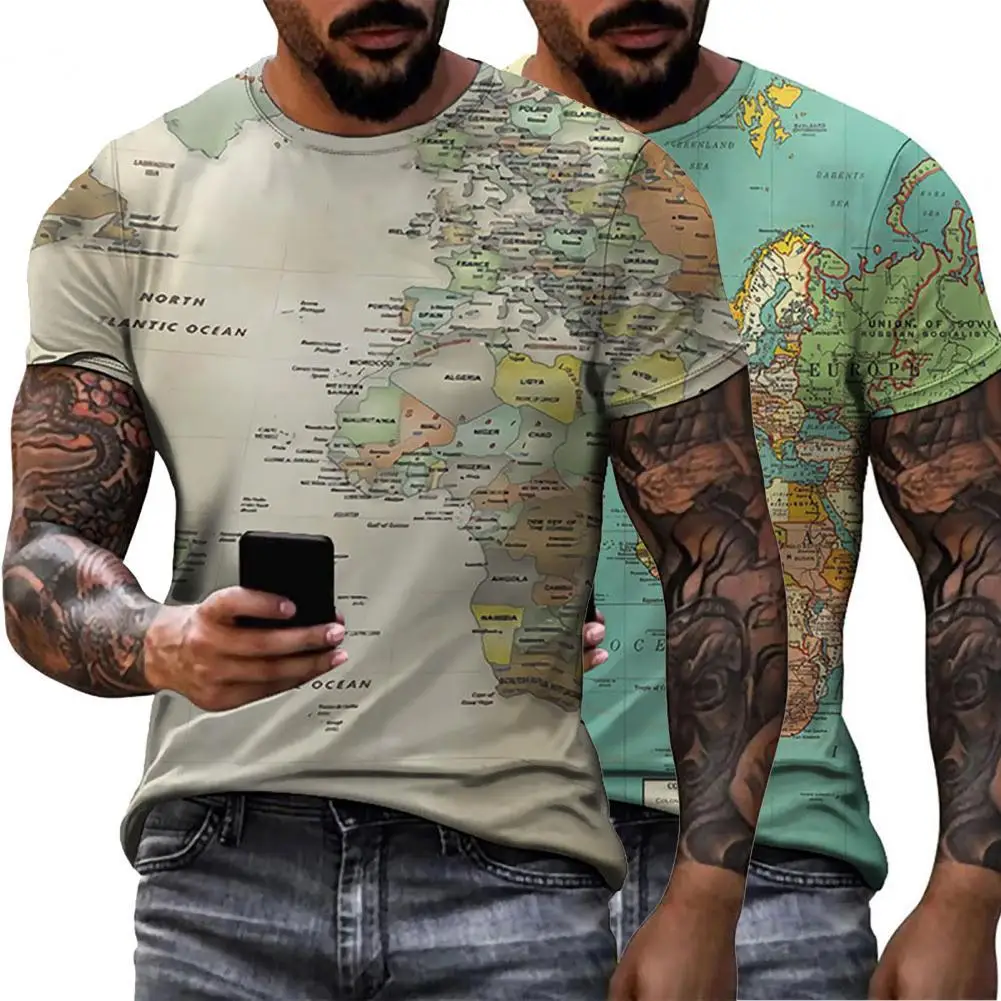 

Great Summer T-shirt Individual Short Sleeve T-shirt Breathable Men Shirt